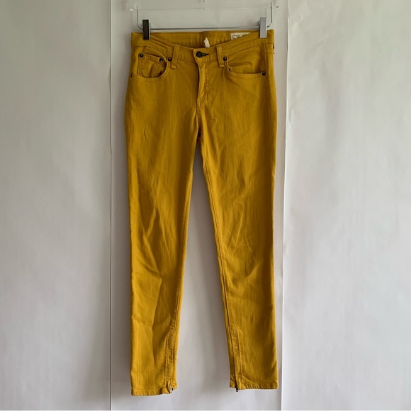 Rag & Bone Zipper Capri Skinny jeans Mustard Yellow - Picture 5 of 11